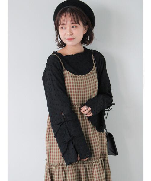 ehka sopo（エヘカソポ）の「チェックティアードキャミワンピース（ワンピース・レディース・ブルー/ネイビー/ブラウン・F）」の21枚目の写真