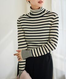 le.coeur blanc | リブタートルニット(ニット/セーター)