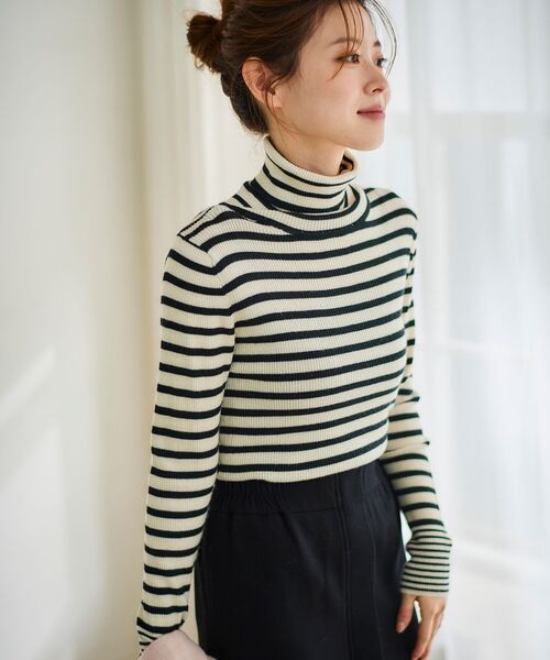 le.coeur blanc（ルクールブラン）の「リブタートルニット（ニット/セーター・レディース・オフホワイト/ホワイト系その他/ベージュ系その他3/グレイッシュベージュ/ブラック系その他/ブラック・38）」の21枚目の写真