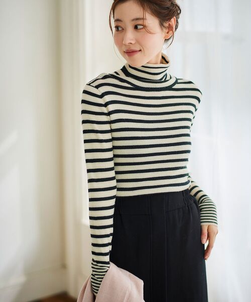 le.coeur blanc（ルクールブラン）の「リブタートルニット（ニット/セーター・レディース・オフホワイト/ホワイト系その他/ベージュ系その他3/グレイッシュベージュ/ブラック系その他/ブラック・38）」の22枚目の写真