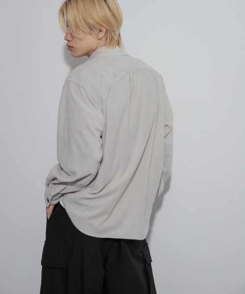 SENSE OF PLACE by URBAN RESEARCH（センスオブプレイスバイアーバンリサーチ）の「フリースフラップルーズシャツ（シャツ/ブラウス・メンズ・ライトグレー/ネイビー/ミント・MEDIUM/LARGE）」の6枚目の写真