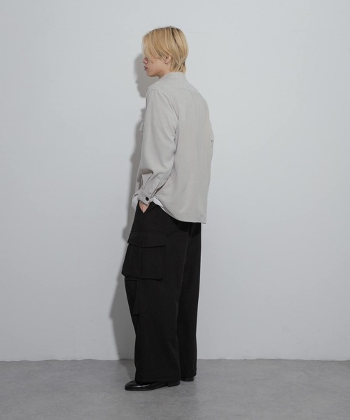 SENSE OF PLACE by URBAN RESEARCH（センスオブプレイスバイアーバンリサーチ）の「フリースフラップルーズシャツ（シャツ/ブラウス・メンズ・ライトグレー/ネイビー/ミント・MEDIUM/LARGE）」の8枚目の写真