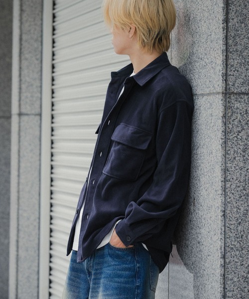 SENSE OF PLACE by URBAN RESEARCH（センスオブプレイスバイアーバンリサーチ）の「フリースフラップルーズシャツ（シャツ/ブラウス・メンズ・ライトグレー/ネイビー/ミント・MEDIUM/LARGE）」の11枚目の写真