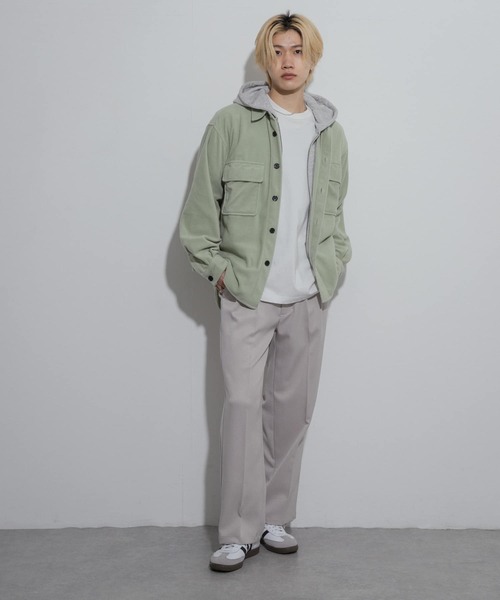 SENSE OF PLACE by URBAN RESEARCH（センスオブプレイスバイアーバンリサーチ）の「フリースフラップルーズシャツ（シャツ/ブラウス・メンズ・ライトグレー/ネイビー/ミント・MEDIUM/LARGE）」の17枚目の写真