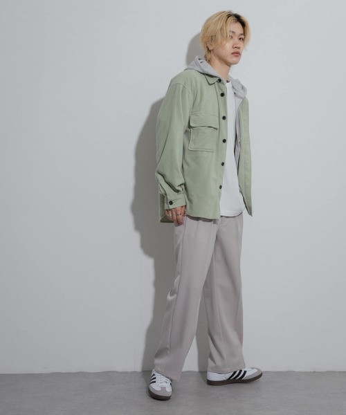 SENSE OF PLACE by URBAN RESEARCH（センスオブプレイスバイアーバンリサーチ）の「フリースフラップルーズシャツ（シャツ/ブラウス・メンズ・ライトグレー/ネイビー/ミント・MEDIUM/LARGE）」の18枚目の写真