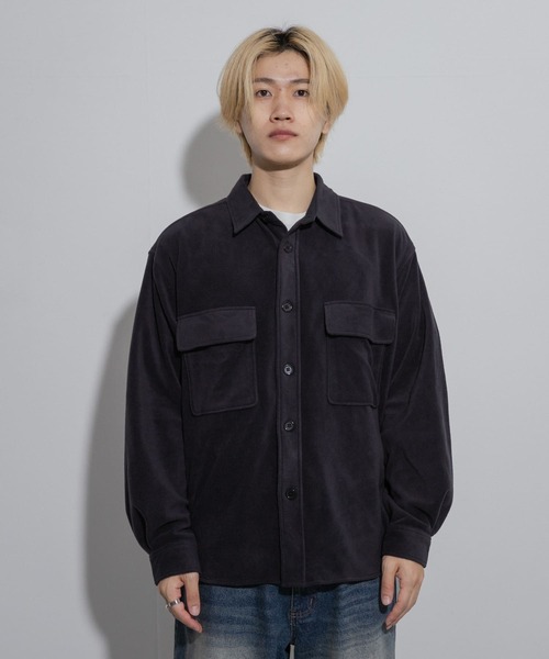 SENSE OF PLACE by URBAN RESEARCH（センスオブプレイスバイアーバンリサーチ）の「フリースフラップルーズシャツ（シャツ/ブラウス・メンズ・ライトグレー/ネイビー/ミント・MEDIUM/LARGE）」の19枚目の写真