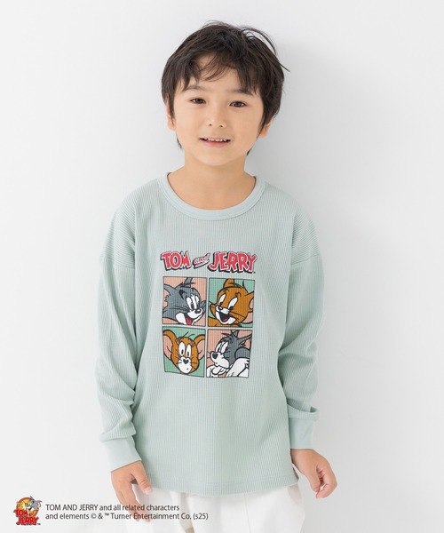 Tom＆Jerry（トムアンドジェリー）の「TOM&JERRY / トムアンドジェリー ワッフル長袖Tシャツ（Tシャツ/カットソー・キッズ・A/B/C/D・80ｃｍ/90cm/110cm/100cm/120cm/130cm/140cm）」の4枚目の写真