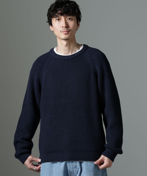 NANO universe(ナノユニバース)の「ヴィンテージライクラグランニット(ニット/セーター・メンズ・ブラック/アイボリー/ボルドー/ネイビー・S/M/L)」の19枚目の写真