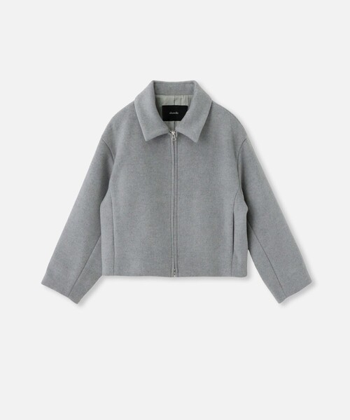 allureville（アルアバイル）の「ジーロンラムステンカラーブルゾン（ブルゾン・レディース・ライトグレー/ブラック・2/1）」の13枚目の写真