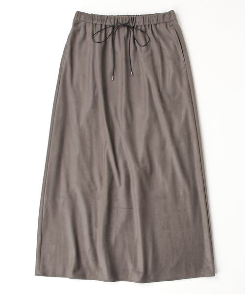 Gabardine K.T（ギャバジンケーティー）の「スエード調ジャージ スエードセミタイトスカート（スカート・レディース・ブラック/チャコール・9号）」の2枚目の写真