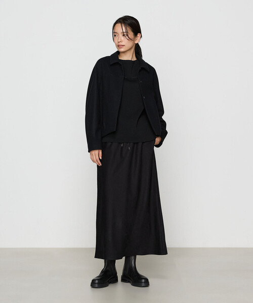 Gabardine K.T（ギャバジンケーティー）の「スエード調ジャージ スエードセミタイトスカート（スカート・レディース・ブラック/チャコール・9号）」の17枚目の写真