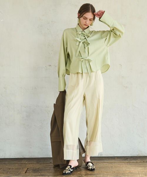 self-portrait リボン付きホワイトクロップトップ size 8 self-portrait リボン付きホワイトクロップトップ size 8