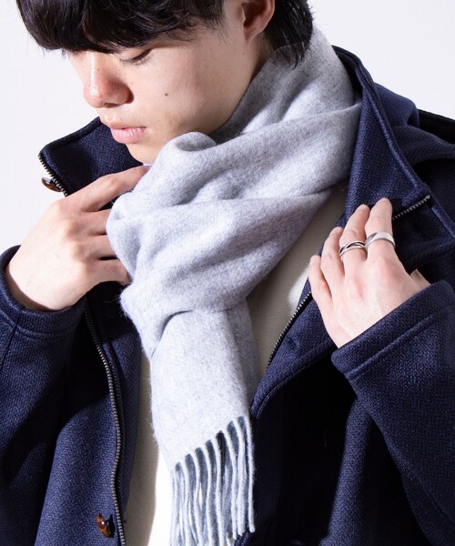 JRA カシミヤマフラー/ルーペとタオル/クリーナークロス/スマホショルダー セール】【GLOSTER/グロスター】カシミヤブレンドウール リバーシブル