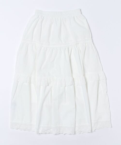 urge：（アージコロン ）の「【URGE：】レース ティアード　フレア スカート（スカート・レディース・ホワイト・SMALL/MEDIUM/LARGE/X-LARGE）」の2枚目の写真