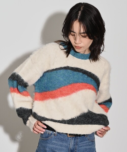 GALLEST（ギャレスト）の「◆カラーブロッキングニット（ニット/セーター・レディース・オフホワイト/グレー・38）」の10枚目の写真