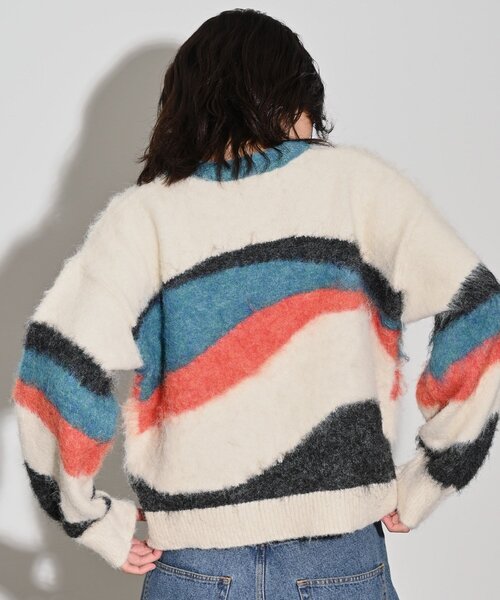 GALLEST（ギャレスト）の「◆カラーブロッキングニット（ニット/セーター・レディース・オフホワイト/グレー・38）」の9枚目の写真