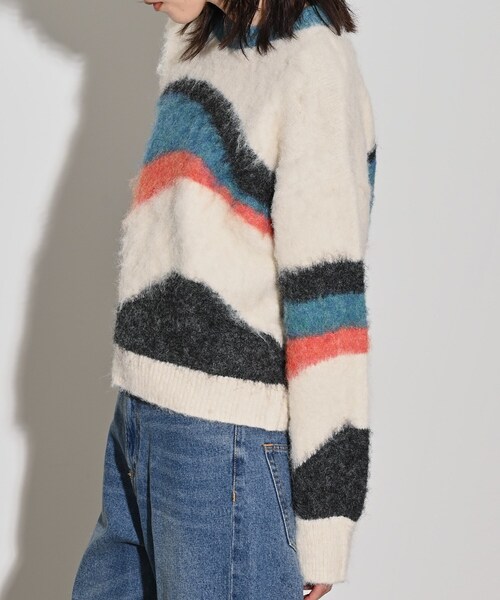 GALLEST（ギャレスト）の「◆カラーブロッキングニット（ニット/セーター・レディース・オフホワイト/グレー・38）」の8枚目の写真