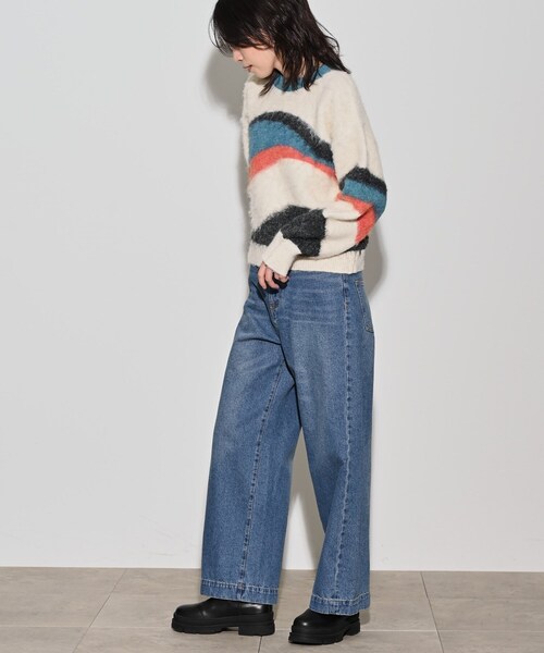 GALLEST（ギャレスト）の「◆カラーブロッキングニット（ニット/セーター・レディース・オフホワイト/グレー・38）」の5枚目の写真