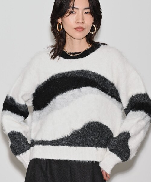 GALLEST（ギャレスト）の「◆カラーブロッキングニット（ニット/セーター・レディース・オフホワイト/グレー・38）」の16枚目の写真