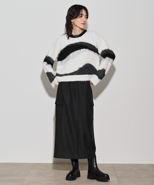 GALLEST（ギャレスト）の「◆カラーブロッキングニット（ニット/セーター・レディース・オフホワイト/グレー・38）」の11枚目の写真