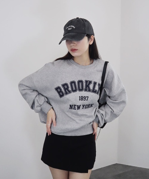 トレーナー スウェット 「ZOZO限定」ラウンドロゴスウェット／round logo over sweat 長袖 クルーネック 裏起毛 シンプル カジ ZOZO限定】ラウンドロゴスウェット／round logo over sweat 長袖