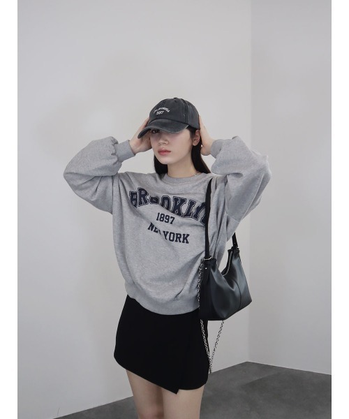 トレーナー スウェット 「ZOZO限定」ラウンドロゴスウェット／round logo over sweat 長袖 クルーネック 裏起毛 シンプル カジ ZOZO限定】ラウンドロゴスウェット／round logo over sweat 長袖