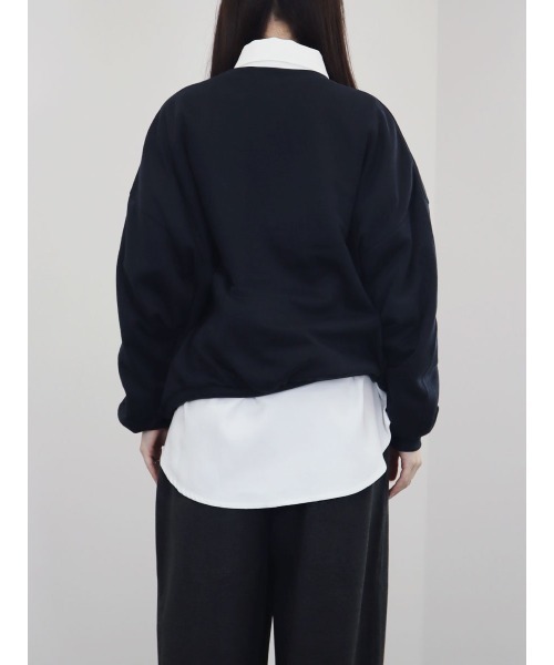 Reurie'(レウリィ)の「【ZOZO限定】ラウンドロゴスウェット/round logo over sweat 長袖 クルーネック 裏起毛 シンプル カジュアル カレッジロゴ風 韓国 オーバーサイズ メンズライク(スウェット・レディース・ネイビー/グレー・FREE)」の12枚目の写真