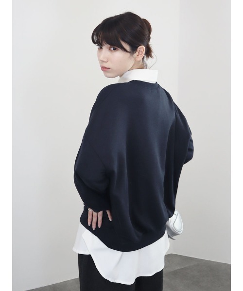 Reurie'(レウリィ)の「【ZOZO限定】ラウンドロゴスウェット/round logo over sweat 長袖 クルーネック 裏起毛 シンプル カジュアル カレッジロゴ風 韓国 オーバーサイズ メンズライク(スウェット・レディース・ネイビー/グレー・FREE)」の15枚目の写真