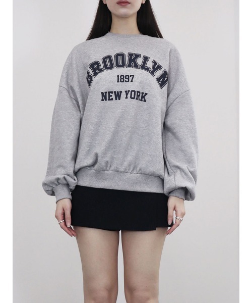 Reurie'(レウリィ)の「【ZOZO限定】ラウンドロゴスウェット/round logo over sweat 長袖 クルーネック 裏起毛 シンプル カジュアル カレッジロゴ風 韓国 オーバーサイズ メンズライク(スウェット・レディース・ネイビー/グレー・FREE)」の17枚目の写真