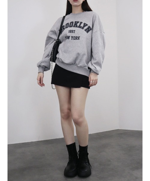トレーナー スウェット 「ZOZO限定」ラウンドロゴスウェット／round logo over sweat 長袖 クルーネック 裏起毛 シンプル カジ ZOZO限定】ラウンドロゴスウェット／round logo over sweat 長袖