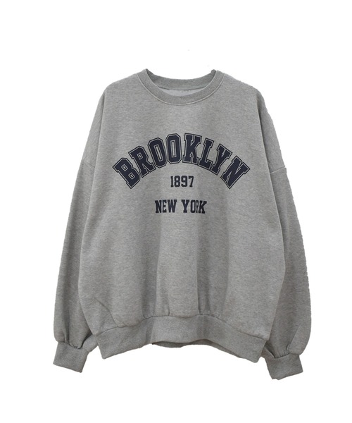Reurie'(レウリィ)の「【ZOZO限定】ラウンドロゴスウェット/round logo over sweat 長袖 クルーネック 裏起毛 シンプル カジュアル カレッジロゴ風 韓国 オーバーサイズ メンズライク(スウェット・レディース・ネイビー/グレー・FREE)」の5枚目の写真