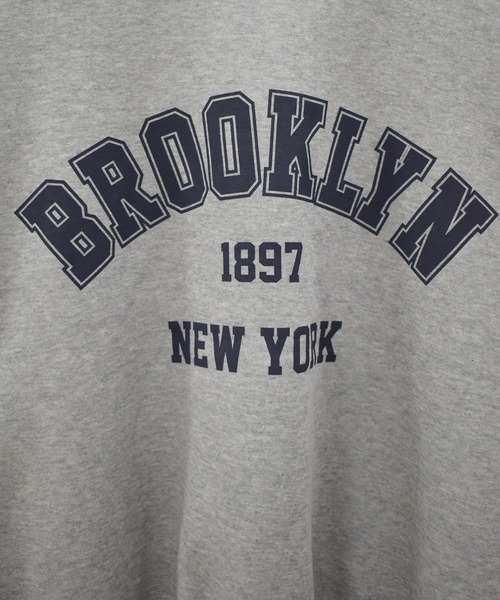 Reurie'(レウリィ)の「【ZOZO限定】ラウンドロゴスウェット/round logo over sweat 長袖 クルーネック 裏起毛 シンプル カジュアル カレッジロゴ風 韓国 オーバーサイズ メンズライク(スウェット・レディース・ネイビー/グレー・FREE)」の7枚目の写真