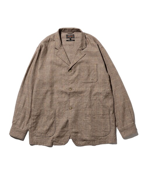 BEAMS+ オリーブ テーラードジャケット 段返り ツイルジャケット L BEAMS+ オリーブ テーラードジャケット 段返り ツイルジャケット L