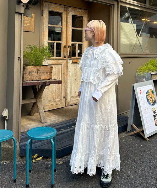 Alley Tokyo（アリートーキョー）の「レースどっさり半袖ワンピース（ワンピース・レディース・ブラック/ホワイト・FREE）」の6枚目の写真