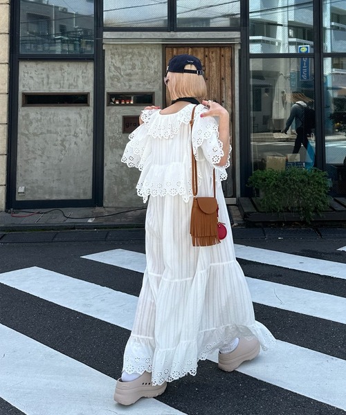レースどっさり半袖ワンピース（ワンピース）｜Alley Tokyo