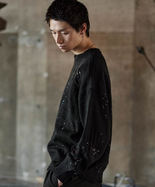 【新品完売激レア】Bright AstrostuffsロゴセーターMブラック ジャガードモールニットプルオーバー （ニット・セーター）｜URBAN