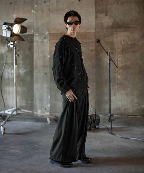 ダメージ加工クルーネックニット（ニット/セーター）｜ASTRONOMY