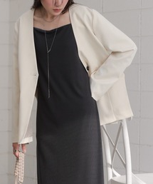 Bab（バブ）の「【低身長さん向けサイズあり】ラメカットソーカップ付きキャミワンピース/ダブルストラップ（ワンピース）」