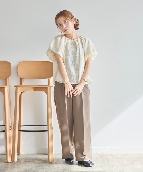 バルーンスリーブジャガードブラウス Vin｜バルーンスリーブジャガードブラウス | Rakuten Fashion