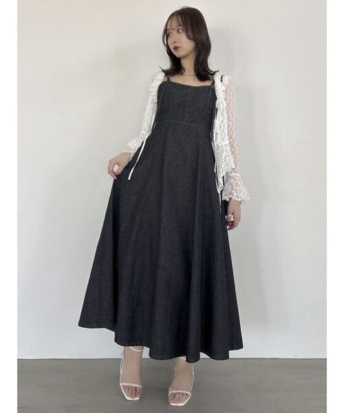 dazzlin（ダズリン）の「フロントホックデニムジャンスカ（ワンピース・レディース・インディゴブルー/ブラック/ブルー・MEDIUM/SMALL）」の14枚目の写真