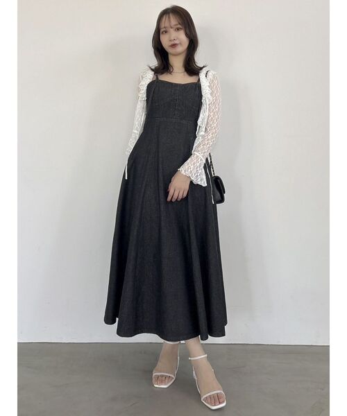 dazzlin（ダズリン）の「フロントホックデニムジャンスカ（ワンピース・レディース・インディゴブルー/ブラック/ブルー・MEDIUM/SMALL）」の15枚目の写真