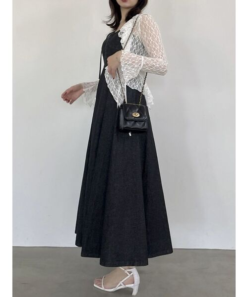 dazzlin（ダズリン）の「フロントホックデニムジャンスカ（ワンピース・レディース・インディゴブルー/ブラック/ブルー・MEDIUM/SMALL）」の16枚目の写真