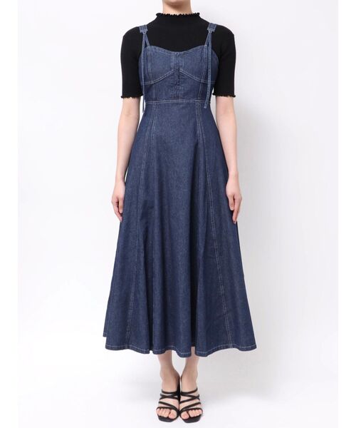 Dazzlin フロントホックデニムジャンスカ