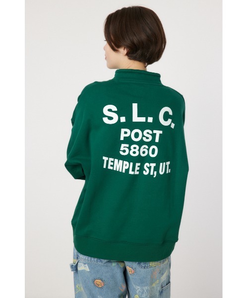 RODEO CROWNS WIDE BOWL(ロデオクラウンズワイドボウル)の「スタンドネックハーフジップトップス(スウェット・レディース・ブラック/グレー×ホワイト/ダークグリーン・FREE)」の15枚目の写真