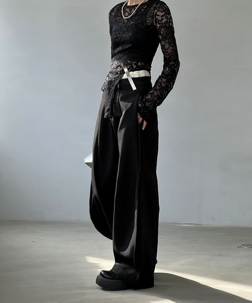 chuclla(チュクラ)の「総レース フレアスリーブボディスーツ chw25s032(その他トップス・レディース・ブラック・FREE)」の3枚目の写真