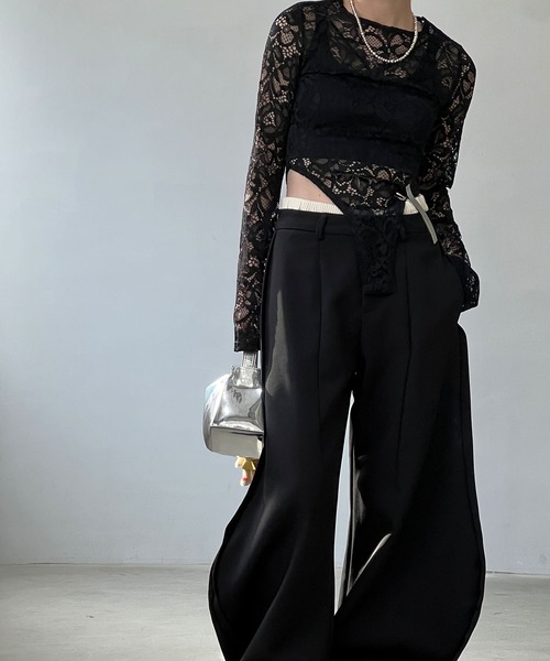 2/3カップレースボディスーツ ブラック 2/3カップレースボディスーツ ブラック