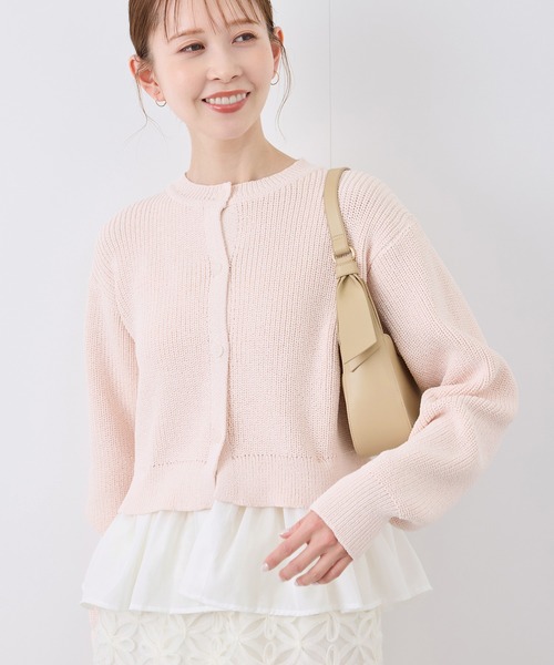 ROPE' PICNIC(ロペピクニック)の「布帛使いショート丈カーディガン(カーディガン/ボレロ・レディース・ピンク系その他2/ライトグレー/ブラック/オフホワイト・38)」の14枚目の写真