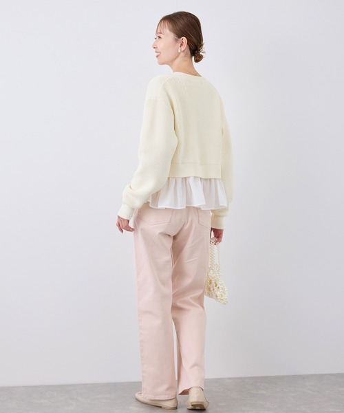 ROPE' PICNIC(ロペピクニック)の「布帛使いショート丈カーディガン(カーディガン/ボレロ・レディース・ピンク系その他2/ライトグレー/ブラック/オフホワイト・38)」の20枚目の写真