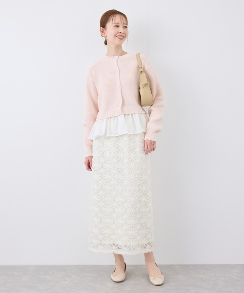 ROPE' PICNIC(ロペピクニック)の「布帛使いショート丈カーディガン(カーディガン/ボレロ・レディース・ピンク系その他2/ライトグレー/ブラック/オフホワイト・38)」の22枚目の写真