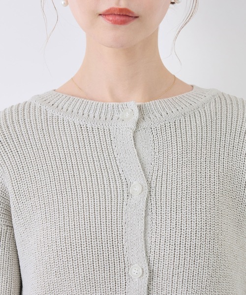 ROPE' PICNIC(ロペピクニック)の「布帛使いショート丈カーディガン(カーディガン/ボレロ・レディース・ピンク系その他2/ライトグレー/ブラック/オフホワイト・38)」の18枚目の写真